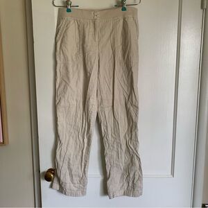 Women's J. Jill Cream Cropped Pants Cotton Blend Size 4 Ankle Length